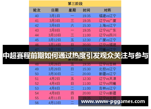 中超赛程前期如何通过热度引发观众关注与参与