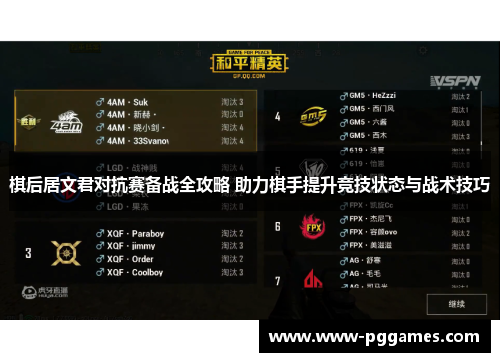 棋后居文君对抗赛备战全攻略 助力棋手提升竞技状态与战术技巧